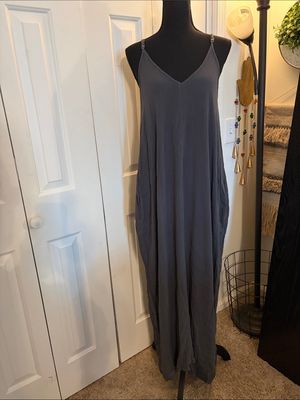 lovestitch Gray Maxi Slip Dress